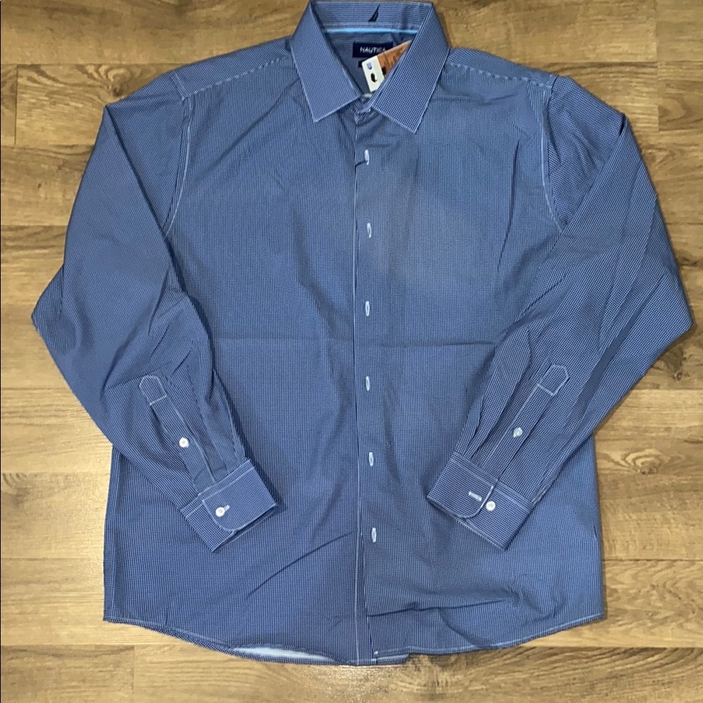 Nautica Blue Dress Shirt Classic Fit